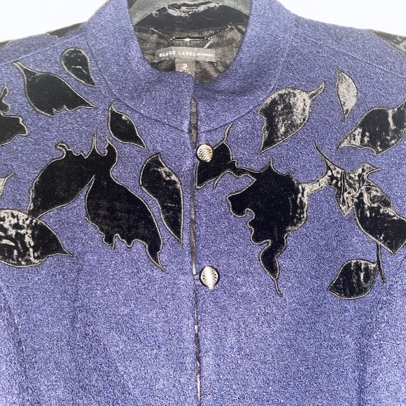 Black Label by Chico's Brocade Velvet Studded Blaz - Picture 3 of 11